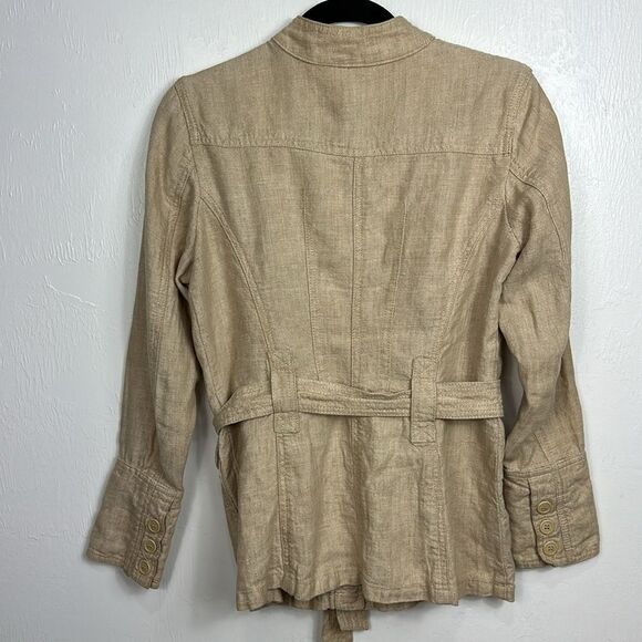 Sundance Beige Linen Lightweight Safari Jacket With Pockets Size S - Picture 4 of 9